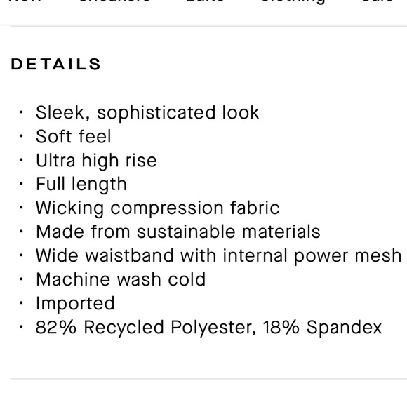 NWT Le Ore Lucca High Rise Legging Compression Recycled Sustainable Materials - Picture 7 of 7